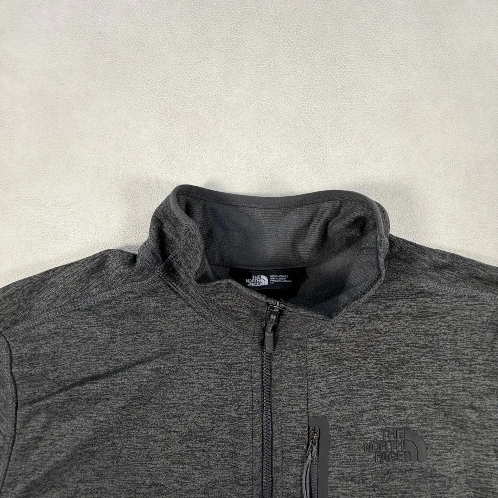 The North Face Mens Large Skyline Full Zip Fleece Jacket Dark Gray Penske Logo